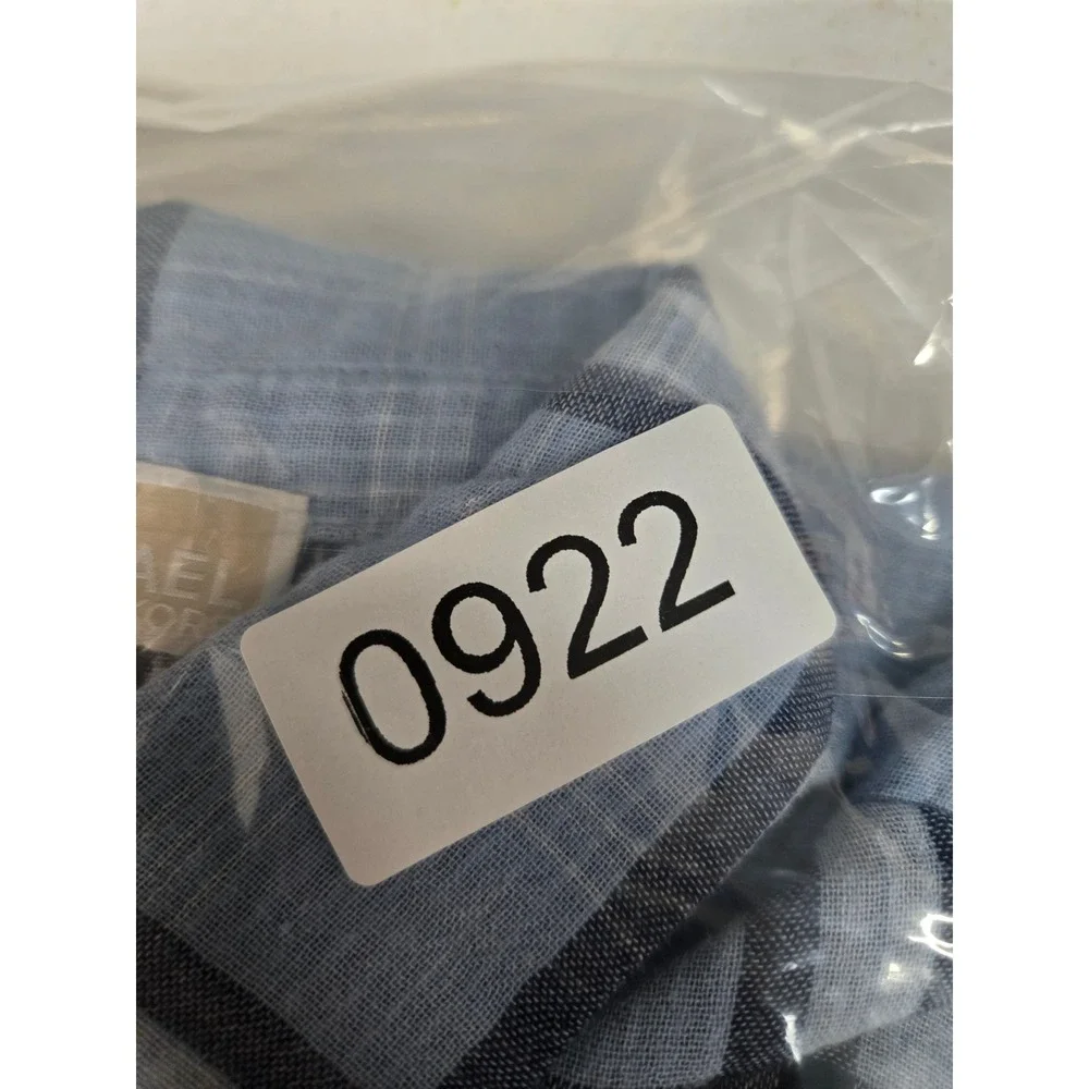 Michael Kors Blue Plaid‎ Long Sleeve Button Up Shirt Dress Tunic Size 12